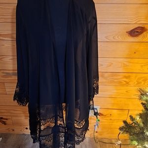 Cato,  Est. 1946black, sheer, lace, tunic overlay, size 22/24
